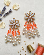 Floral Pearl Drop Earring