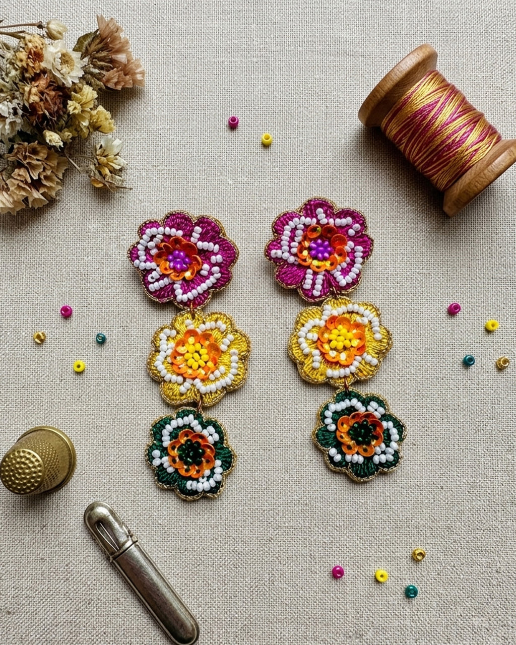 Flower Dangler Earrings