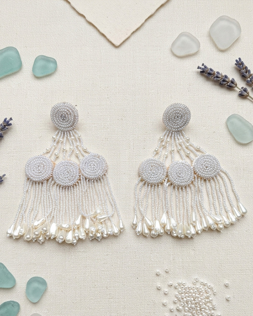 White Dangler Earring