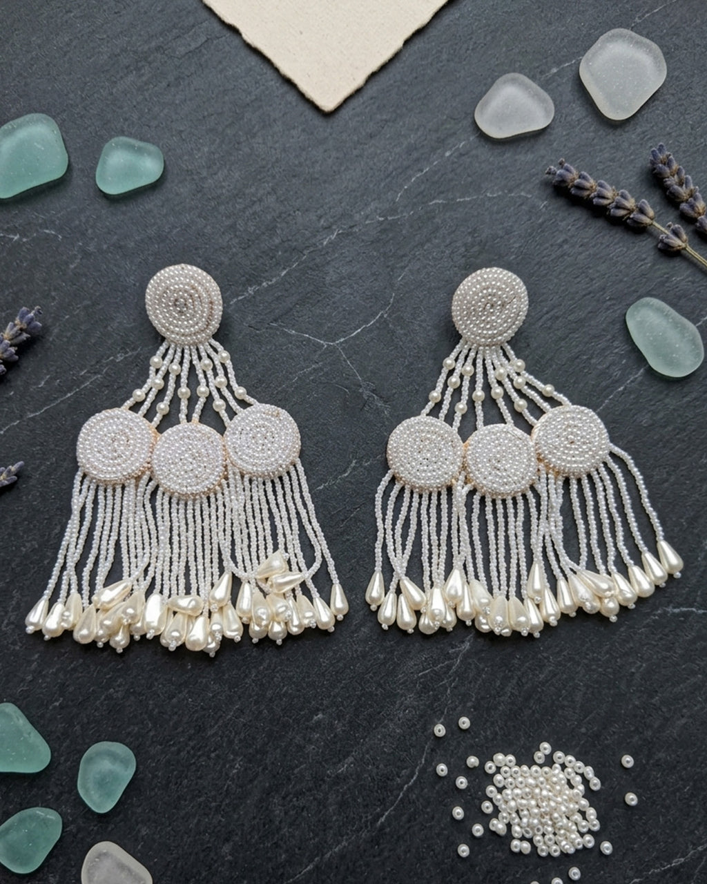 White Dangler Earring