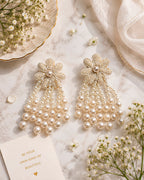 White Moti Pearl Dangler Earring