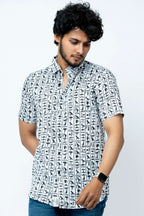 Egyptian Hand Block Print Mens Half Shirt.