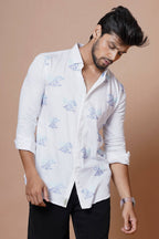 Full Sleeves Mens Shirt With Cloud Embroidery
