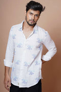 Full Sleeves Mens Shirt With Cloud Embroidery