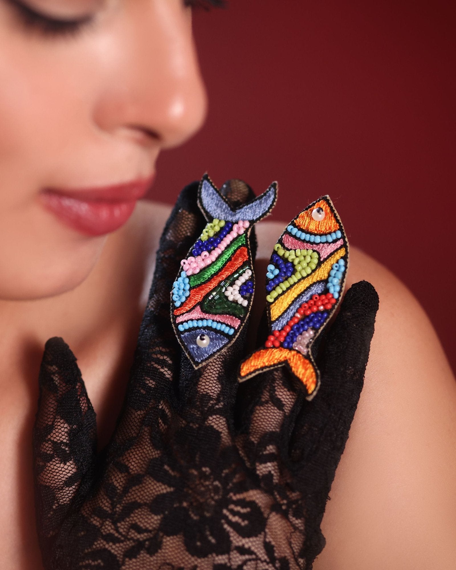 Fish Multi colour Beaded Ring