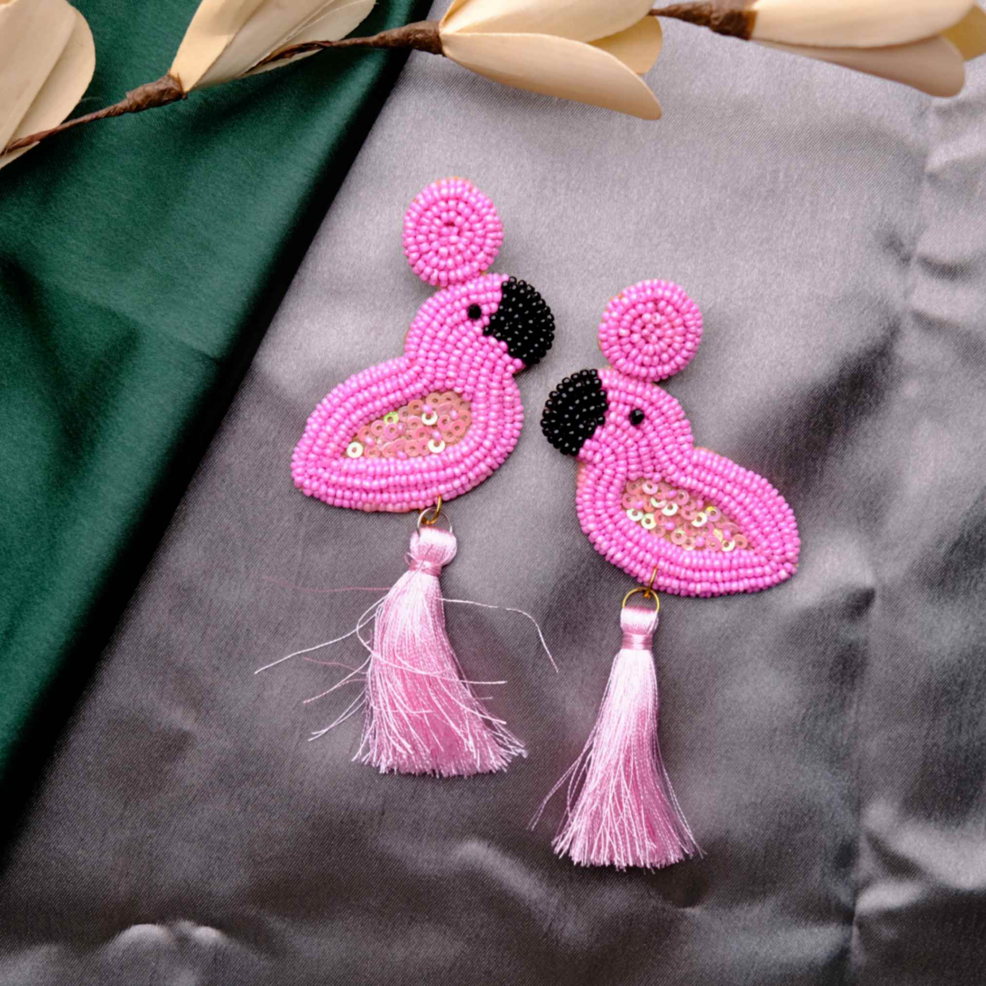 Pink Flamingo Bead Earring