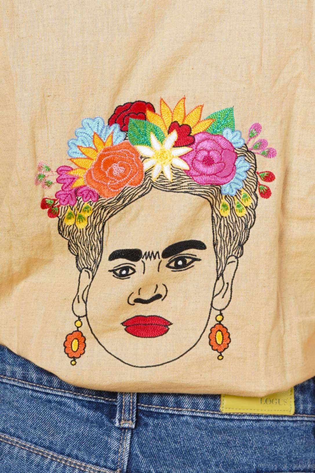 Frida Kahlo Hand Embroidered Shirt