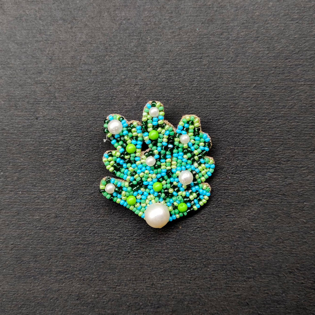 Green Sea Weed Brooch Pin