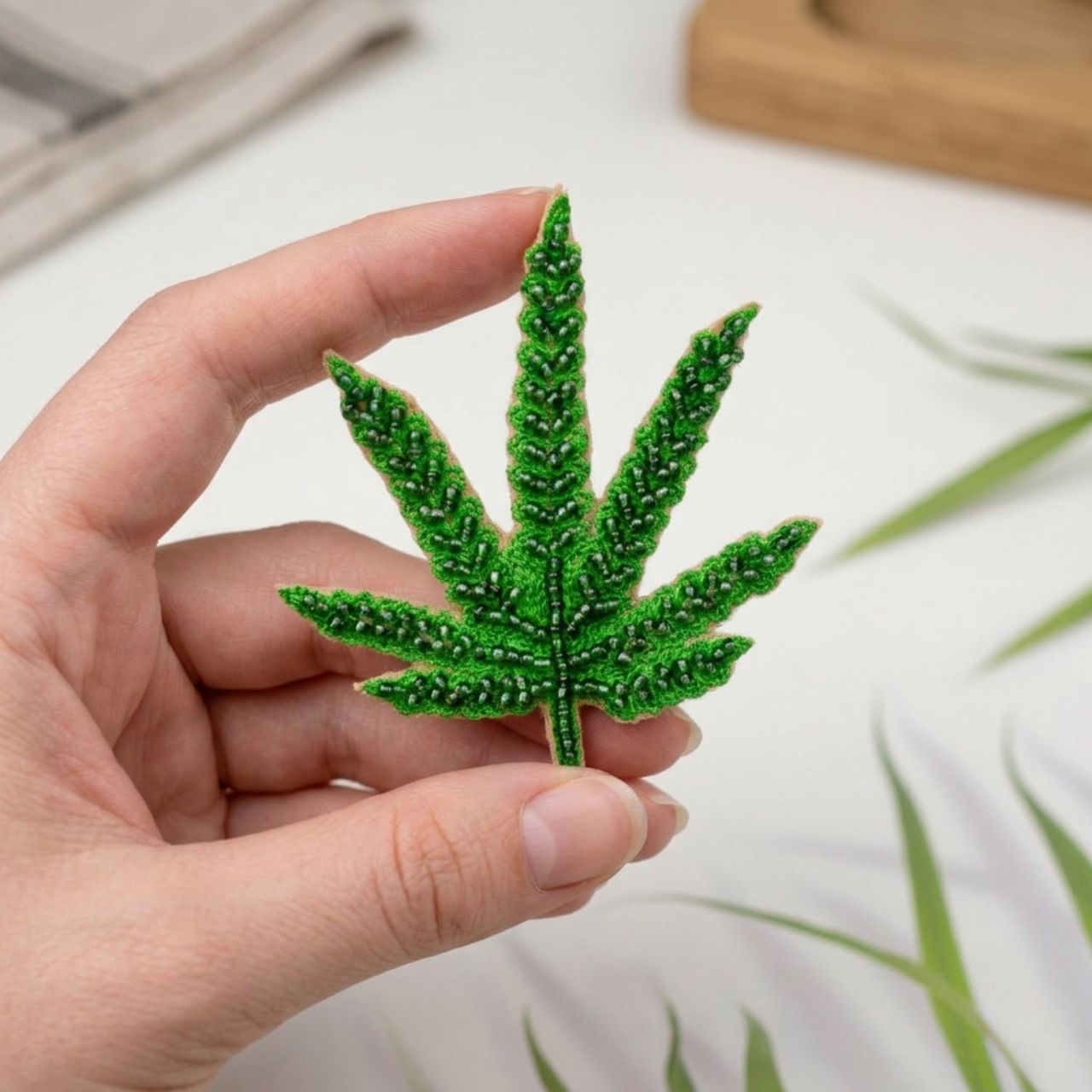 Green Leaf Brooch