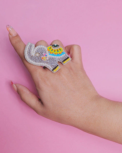 Elephant Beaded Ring