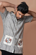 Koi Fish Embroidered Mens Casual Shirt
