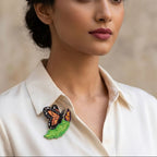 Leafy Butterfly Brooch