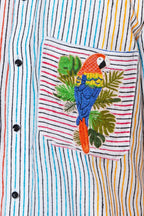 Mens Half Sleeve Macau Hand Embroidered Shirt