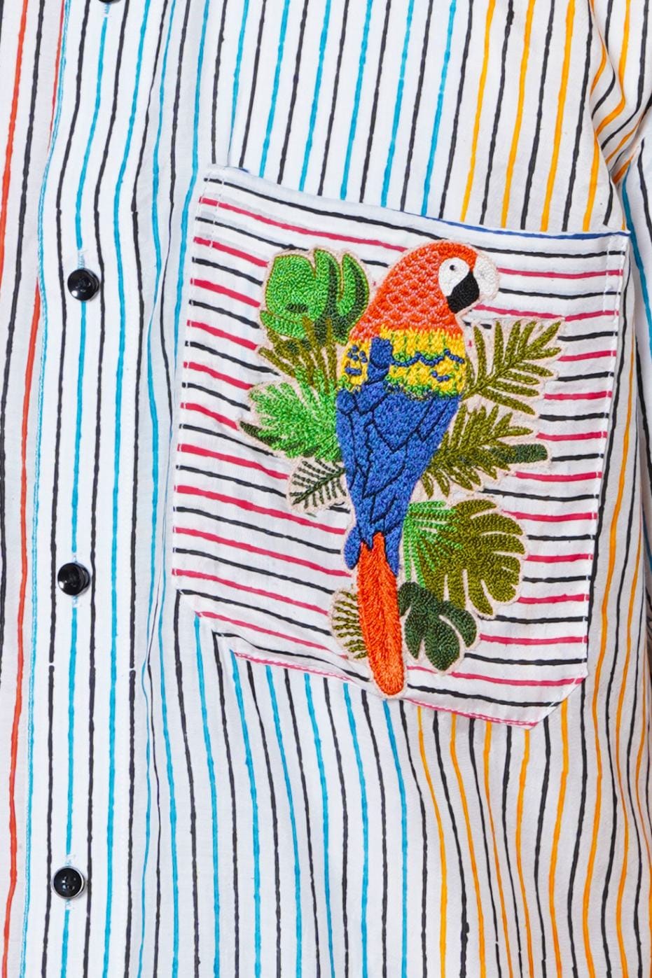 Mens Half Sleeve Macau Hand Embroidered Shirt