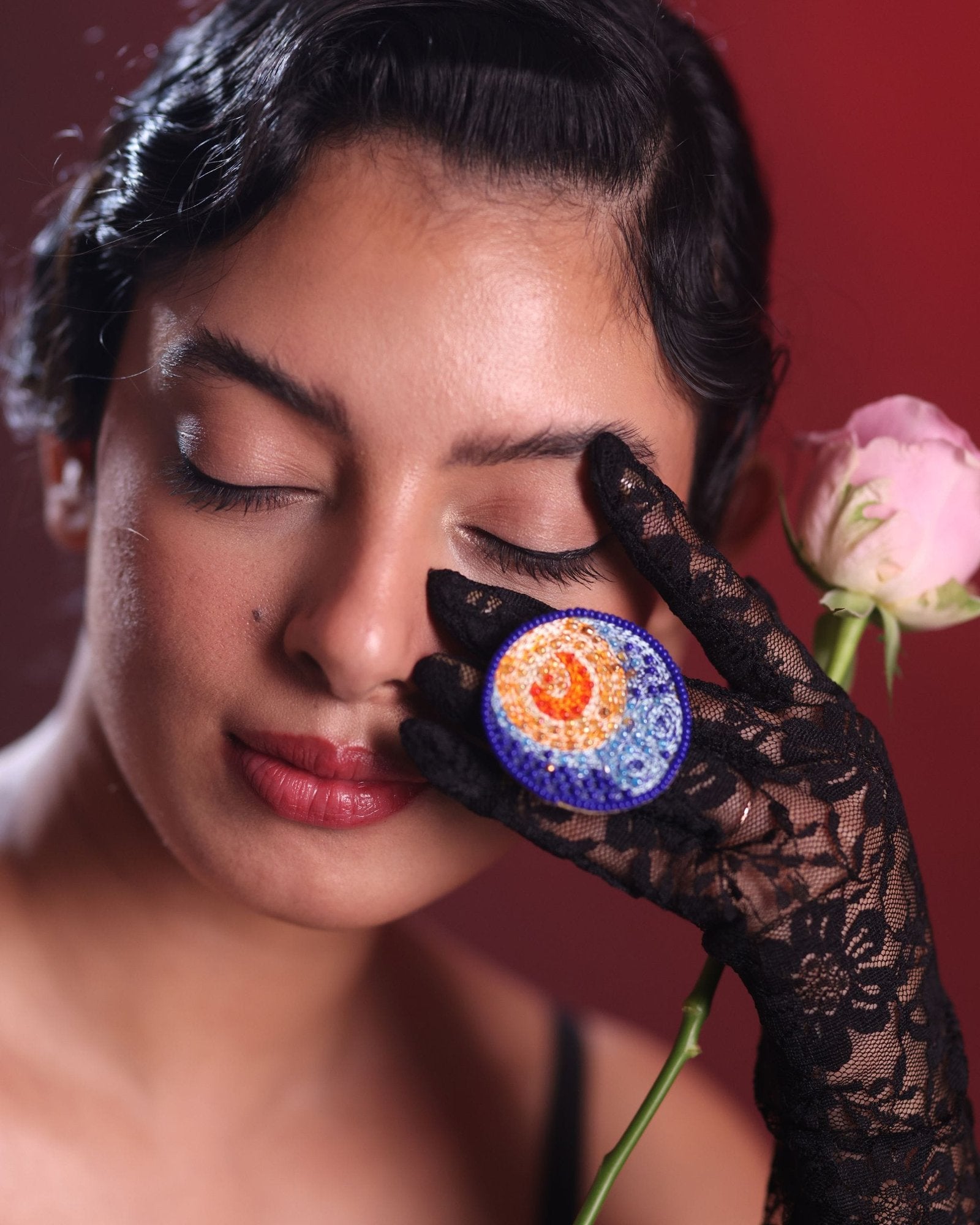 Moon Beaded Ring