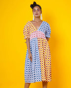 Multi Colour Checks Women Midi Dress