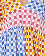 Multi Colour Checks Women Midi Dress