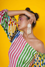 Multicolor Stripes And Dots Women Dress