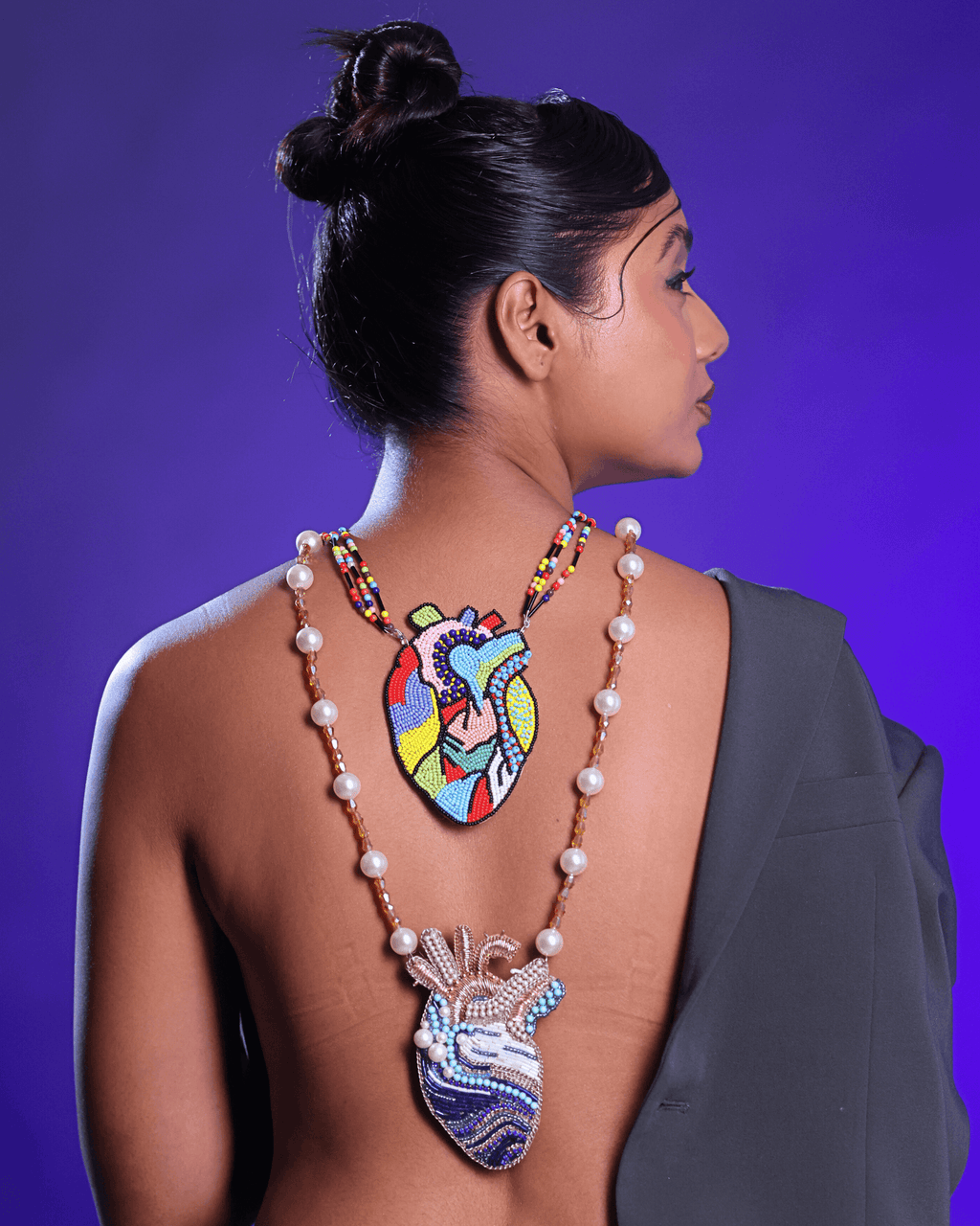 3D Heart Neckpiece - Multicolour