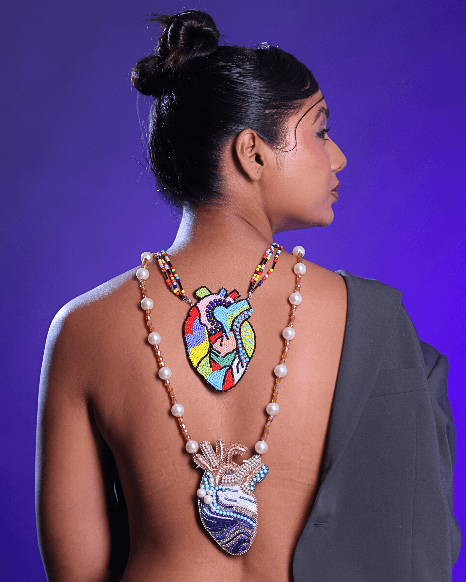 3D Heart Neckpiece - Multicolour
