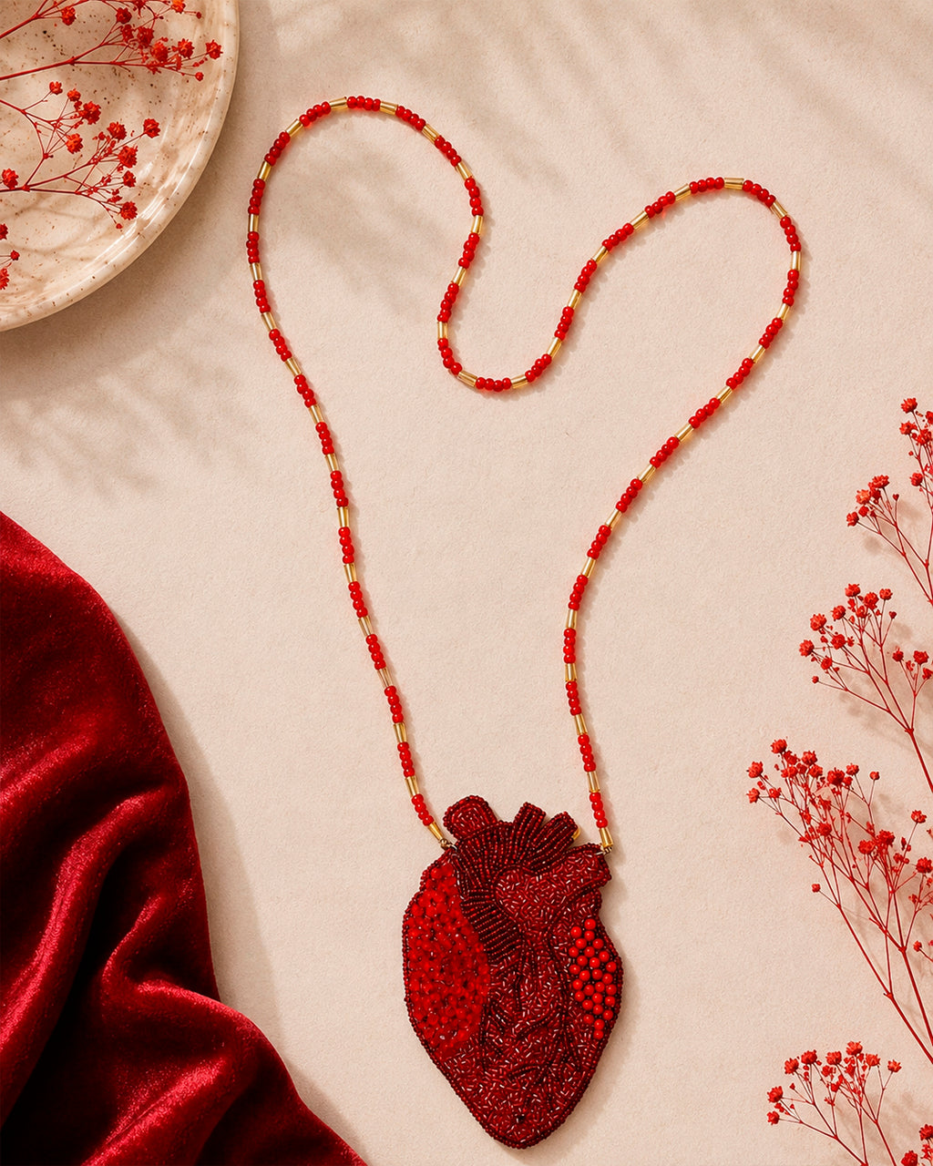 3D Heart Neckpiece - Single Colour