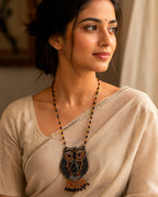 Black and Golden Owl Neckpiece