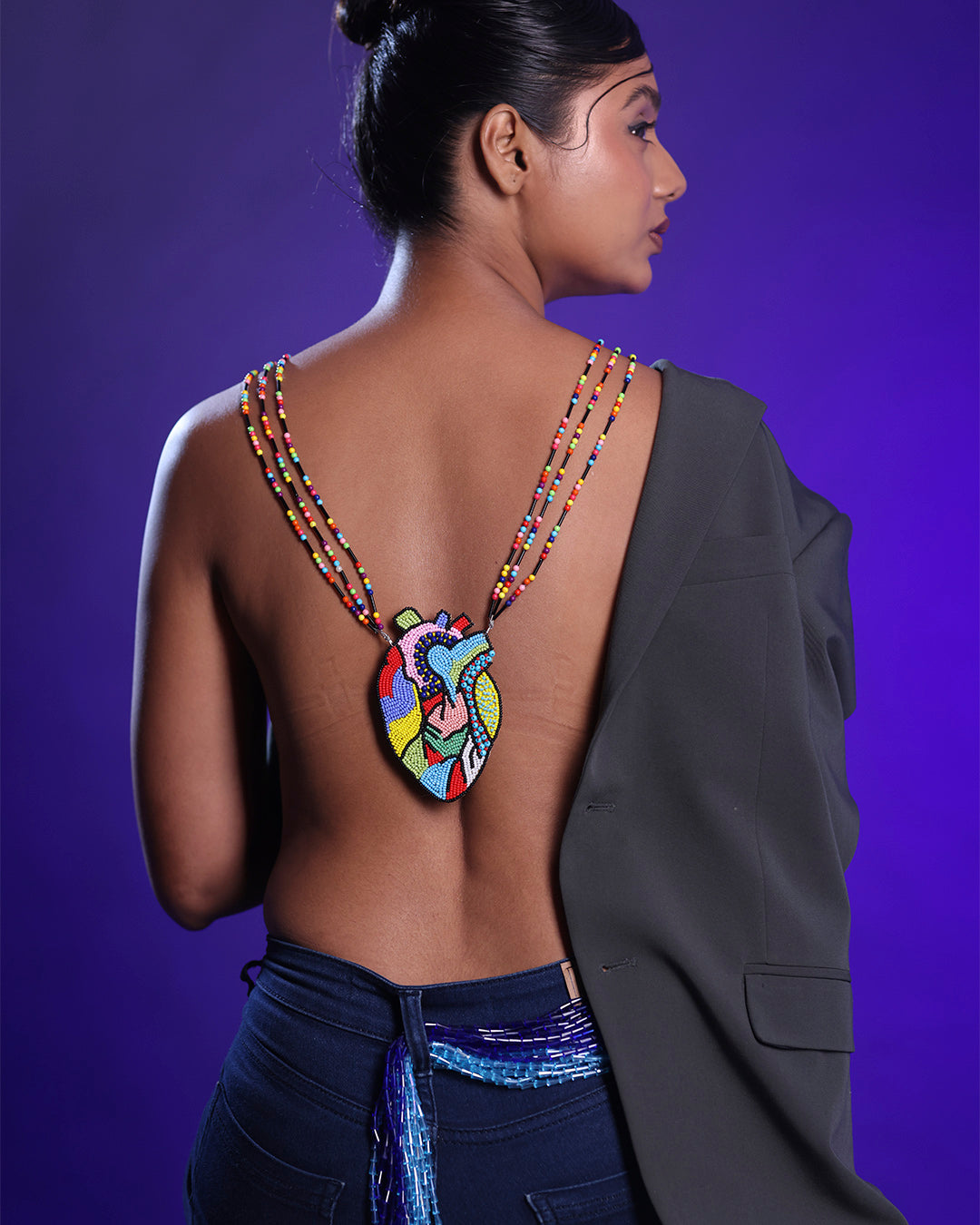 3D Heart Neckpiece - Multicolour