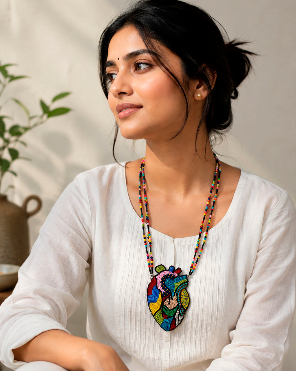 3D Heart Neckpiece - Multicolour