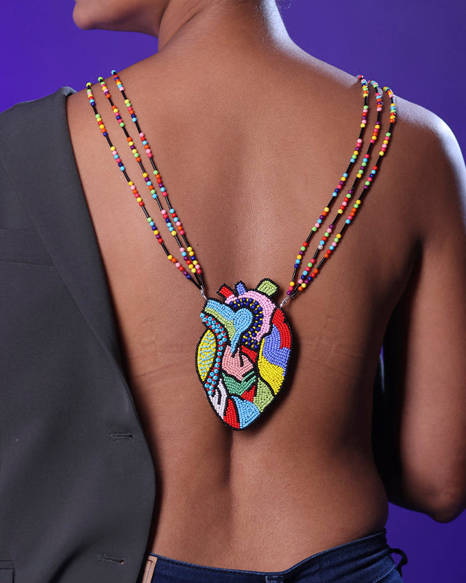 3D Heart Neckpiece - Multicolour