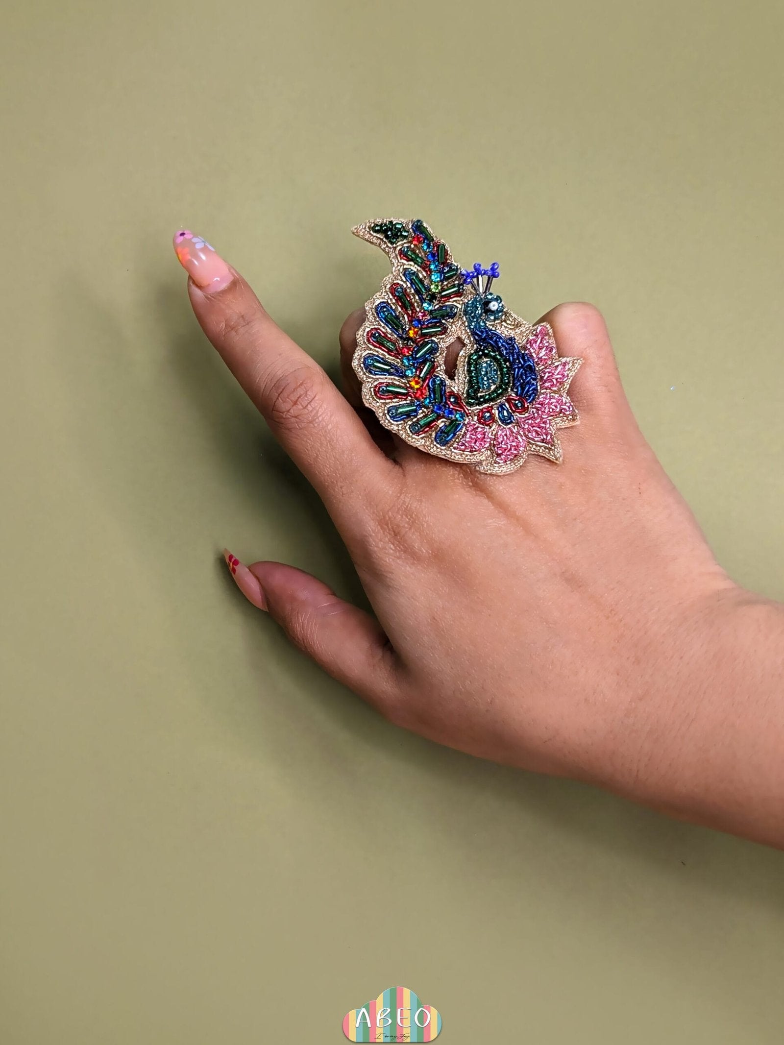 Mayunpankhi Beaded Ring