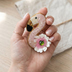 Pink Flamingo Brooch Pin