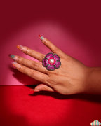 Moti Resham Flower Ring