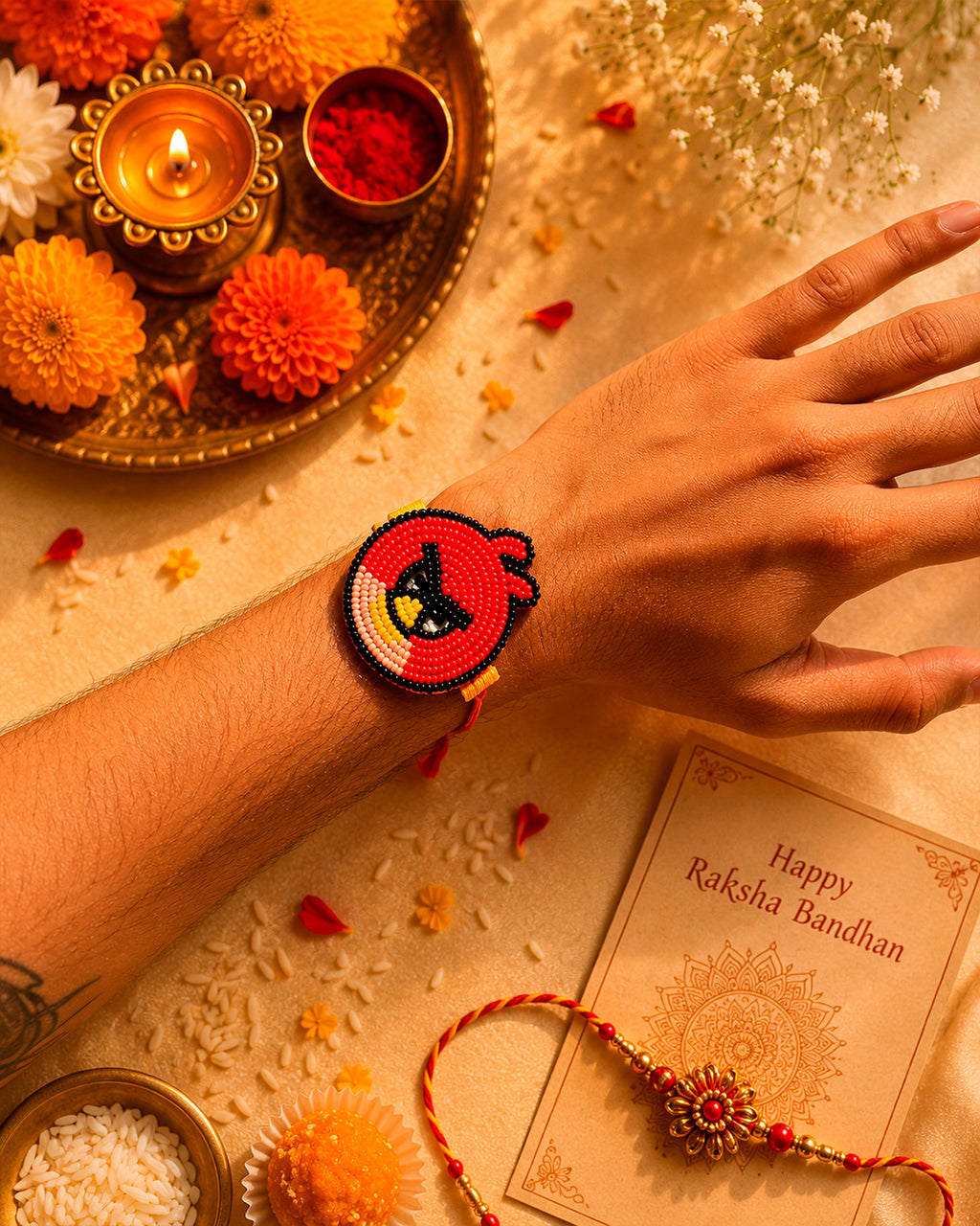 Red Angry Bird Rakhi