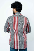 Red And Black Stripe Mens Full Sleeve Shirt