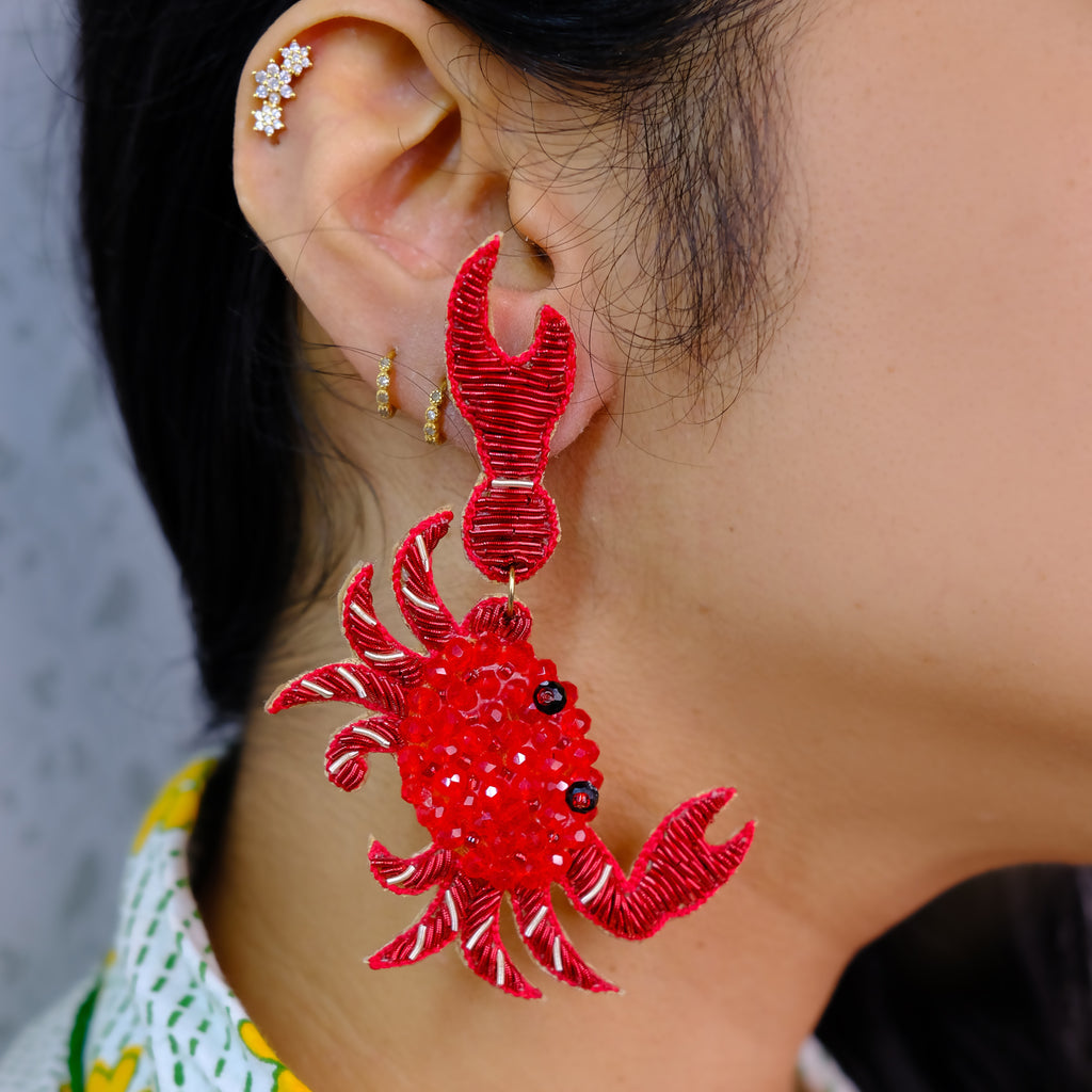 Red Crabby Earring