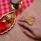 Golden Trishul Beaded Ring