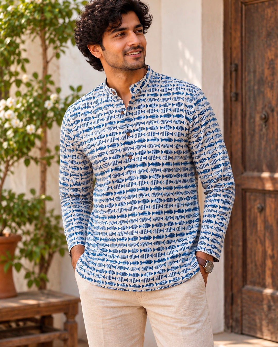 Fish Printed Kurta