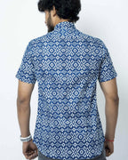 Blue Ikat Print Regular Print Cotton Shirt