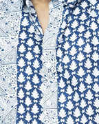 Blue Motif Block Print Casual Shirt