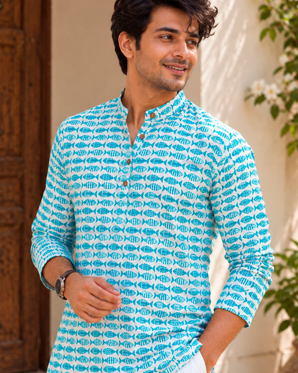 Fish Printed Kurta