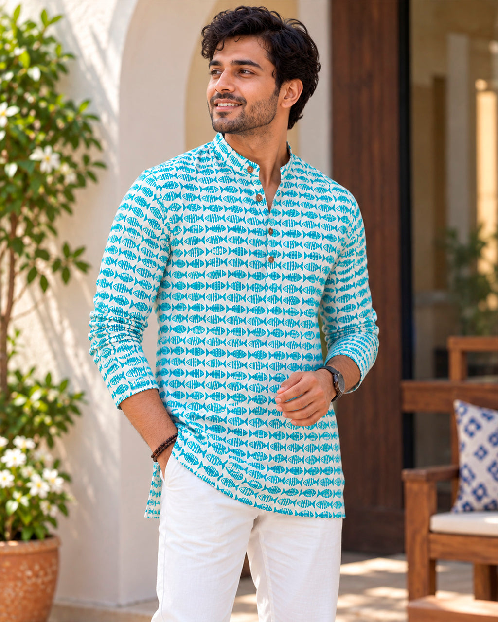 Fish Printed Kurta