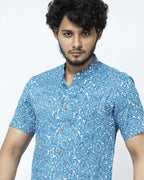 Blue Chintz Block Print Slim Fit Shirt