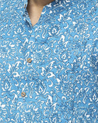 Blue Chintz Block Print Slim Fit Shirt