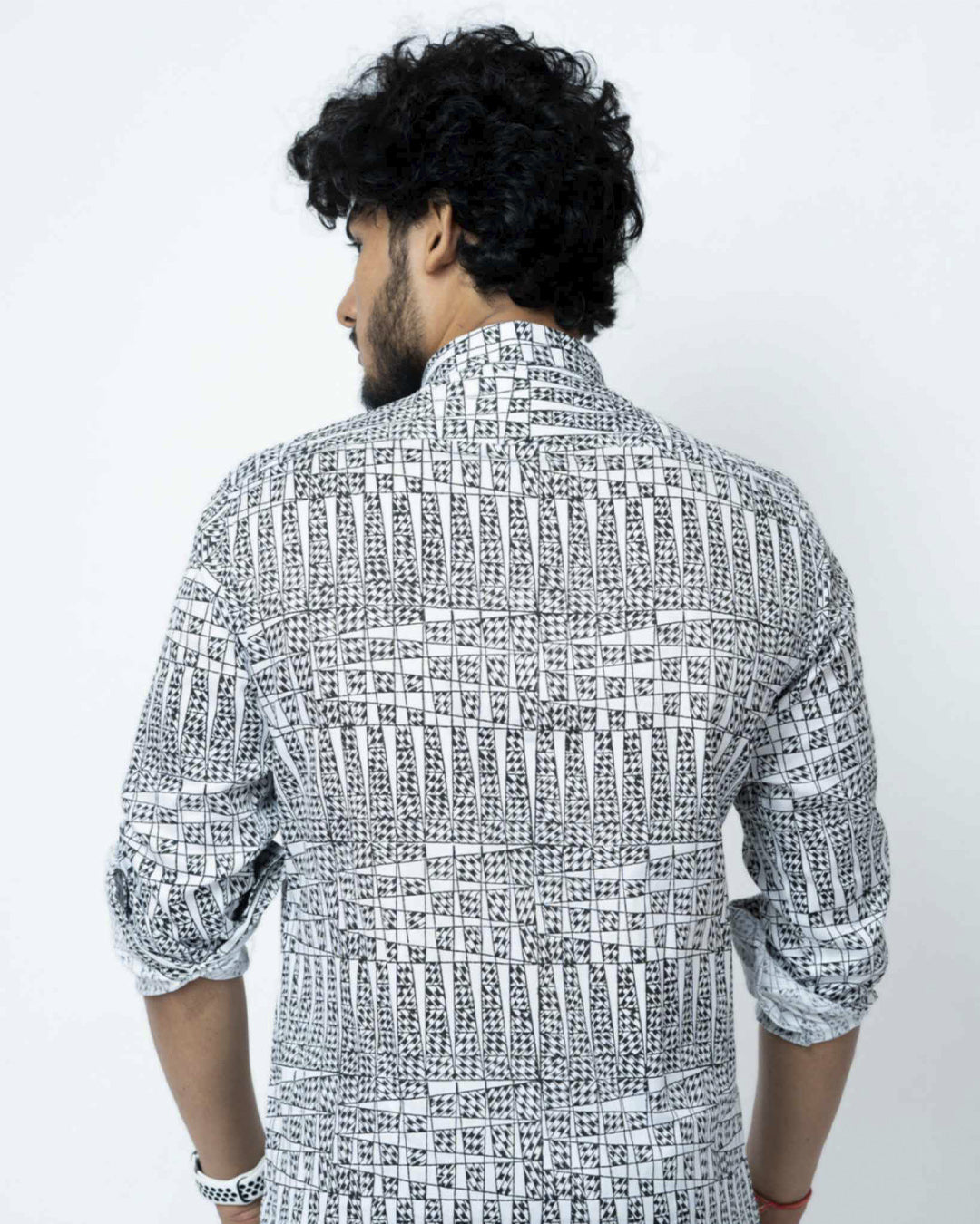 Black & White Checks Full Sleeve Mens Shirt