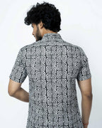 Black & White Smart Casual  Cotton Shirt.