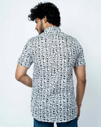 Egyptian Hand Block Print Mens Half Shirt.
