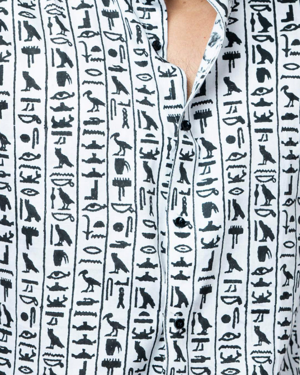 Egyptian Hand Block Print Mens Half Shirt.