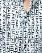 Egyptian Hand Block Print Mens Half Shirt.