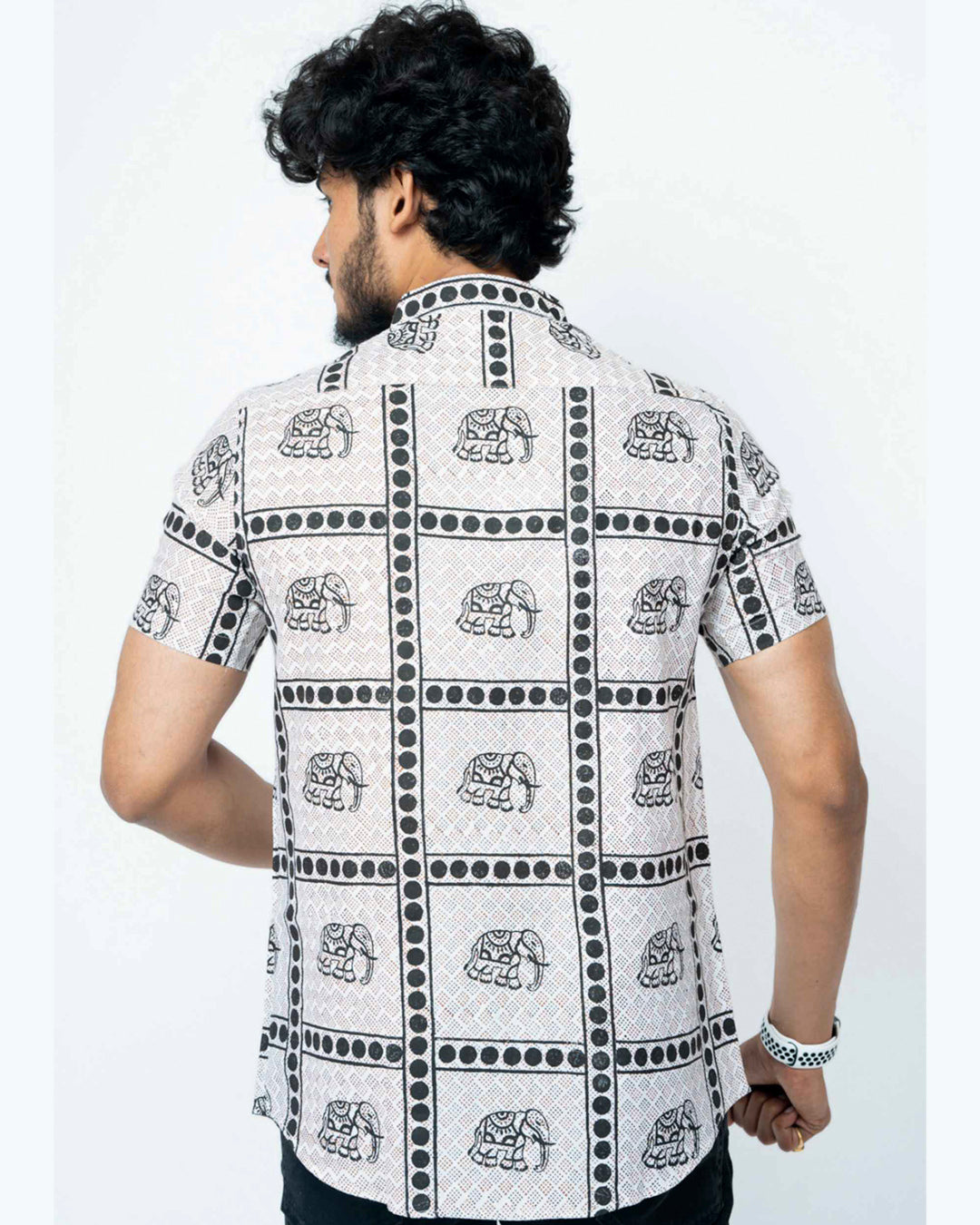 Elephant Block Print Mens Shirt