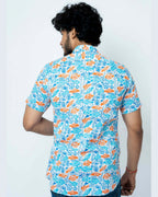 Coral Block Print Smart Fit Mens Shirt